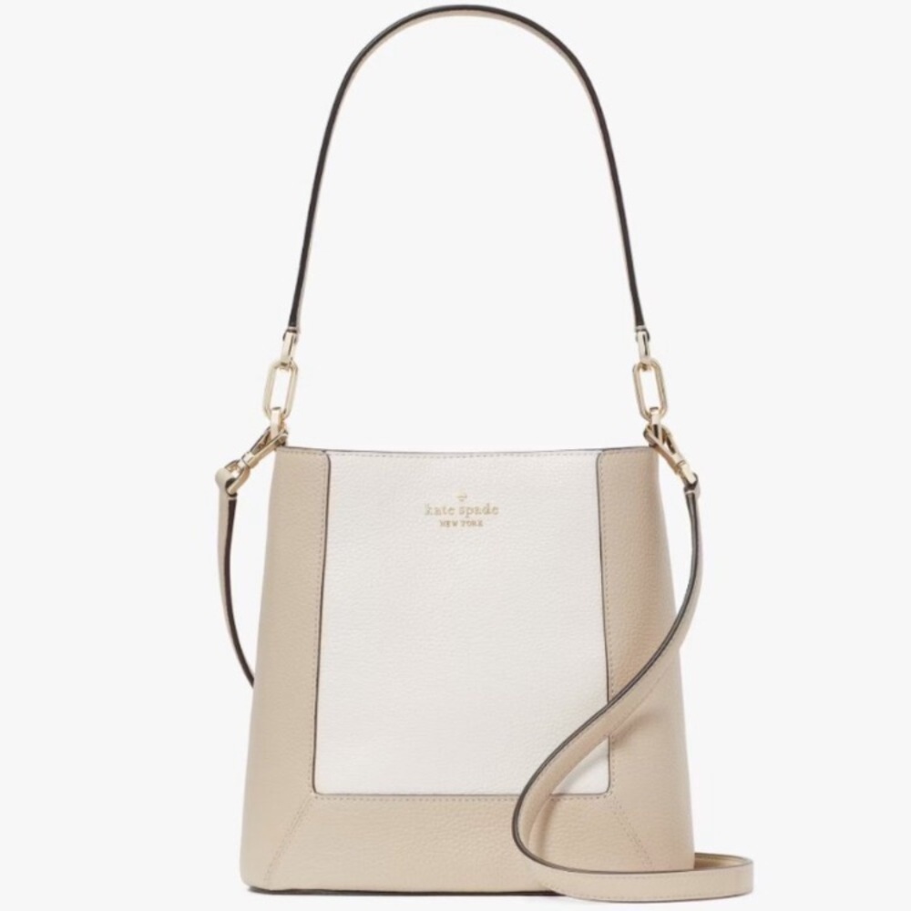 NWT Kate Spade Lena Colorblock
Tan and White Bucket Bag